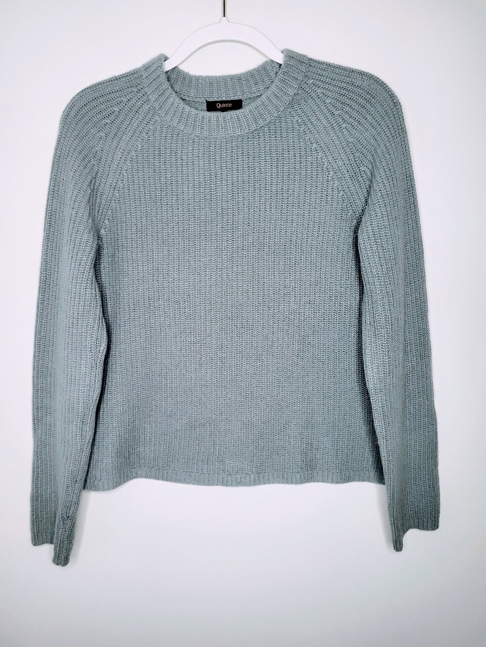 Quince Women's Seafoam Gray Crewneck Knit Sweater